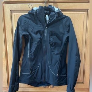 Lulu lemon raincoat with floral detail on back